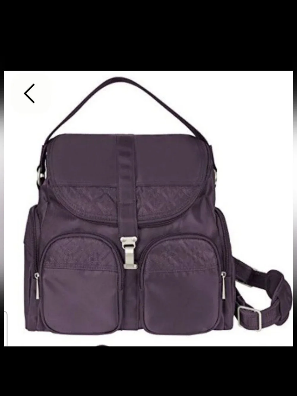 Travelon Anti-Theft Signature Convertible Backpack - Purple/Gray